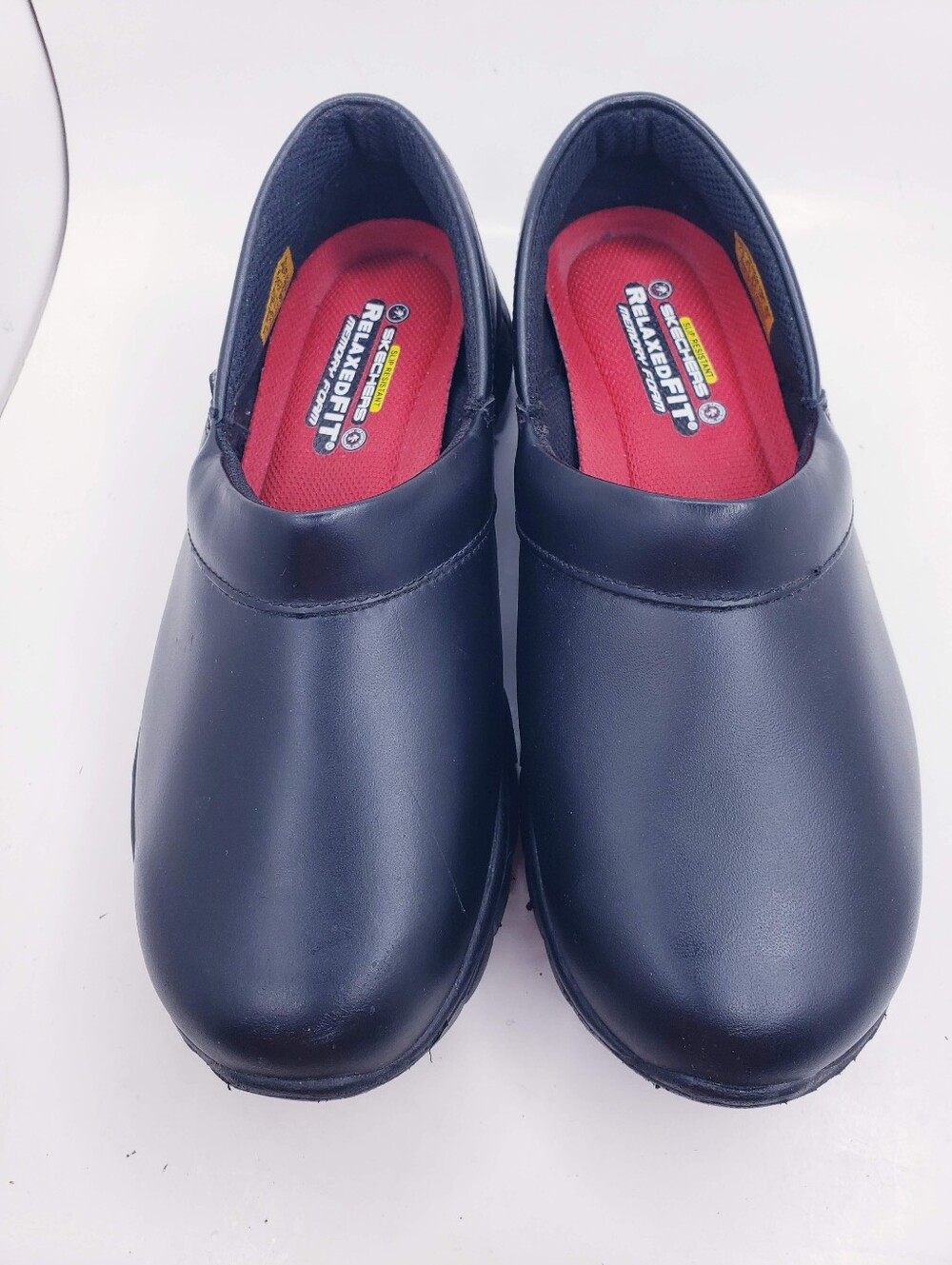 Skechers Black Leather Slip Resistant & EH Slip On Work Shoes Women's Size 7.5 - Picture 7 of 12
